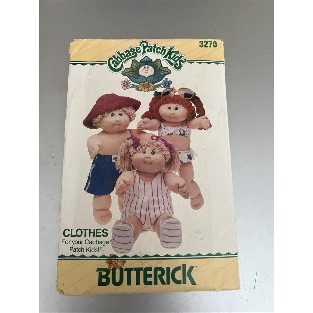 3270 Butterick Cabbage Patch Kids‎ Clothes Pattern Uncut 1985